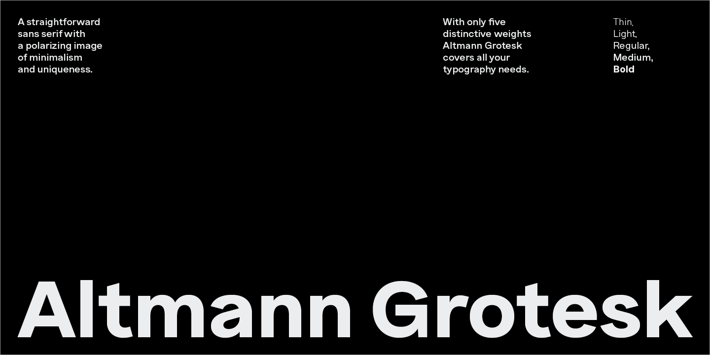 Beispiel einer Altmann Grotesk-Schriftart